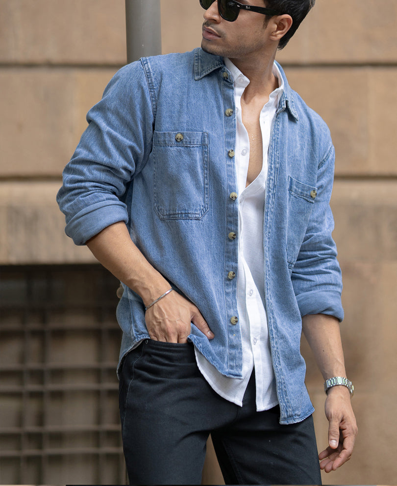 Ice Blue Denim Shirt
