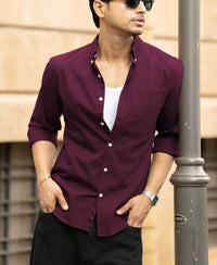 Wine Oxford Shirt