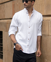 White Lightweight Structured Shirt