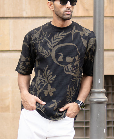 Black Skull Print T-Shirt
