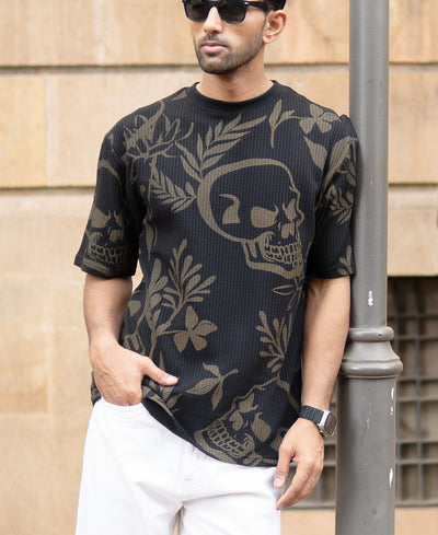 Black Skull Print T-Shirt