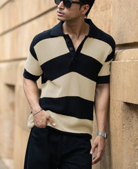 Beige And Black Stripe T-Shirt