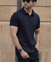 Navy Self Stripe T-Shirt
