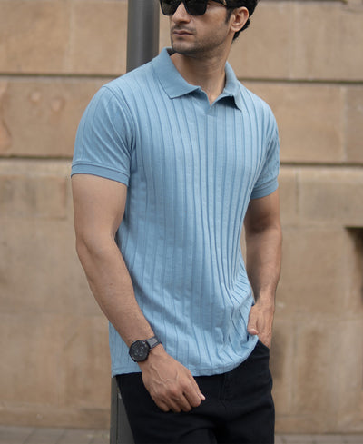 Grey Sky Self Stripe T-Shirt