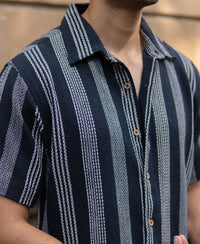 Navy Structured Stripe Shirt