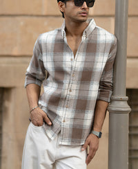 Light Brown Checks Shirt