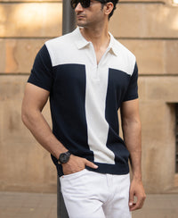 Navy Colour Block T-Shirt