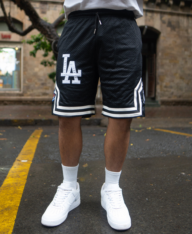 Black Mesh Jersey Shorts