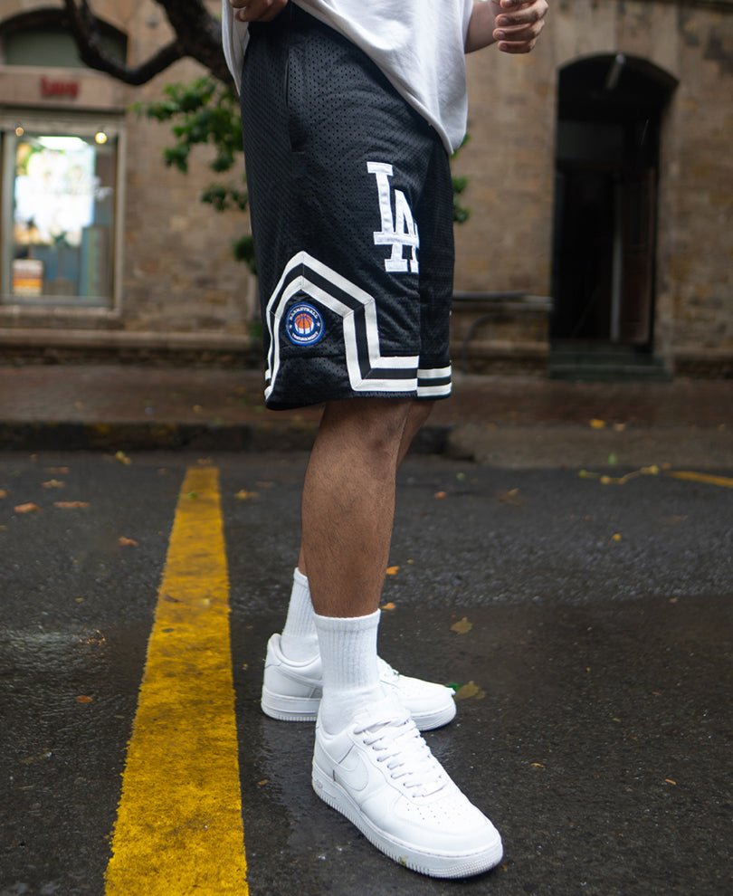 Black Mesh Jersey Shorts