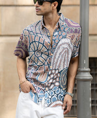 Multicolour Abstract Structured Print Shirt