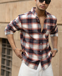 Multicolour Checks Full Sleeves Shirt With Pocket