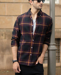 Black Brushed Checks Shirt