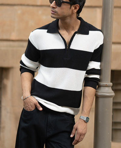 Black And White Striped T-Shirt