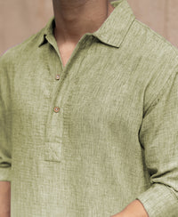 Green Slub Kurta Shirt