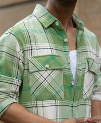 Jade Green Structured Checks Shirt