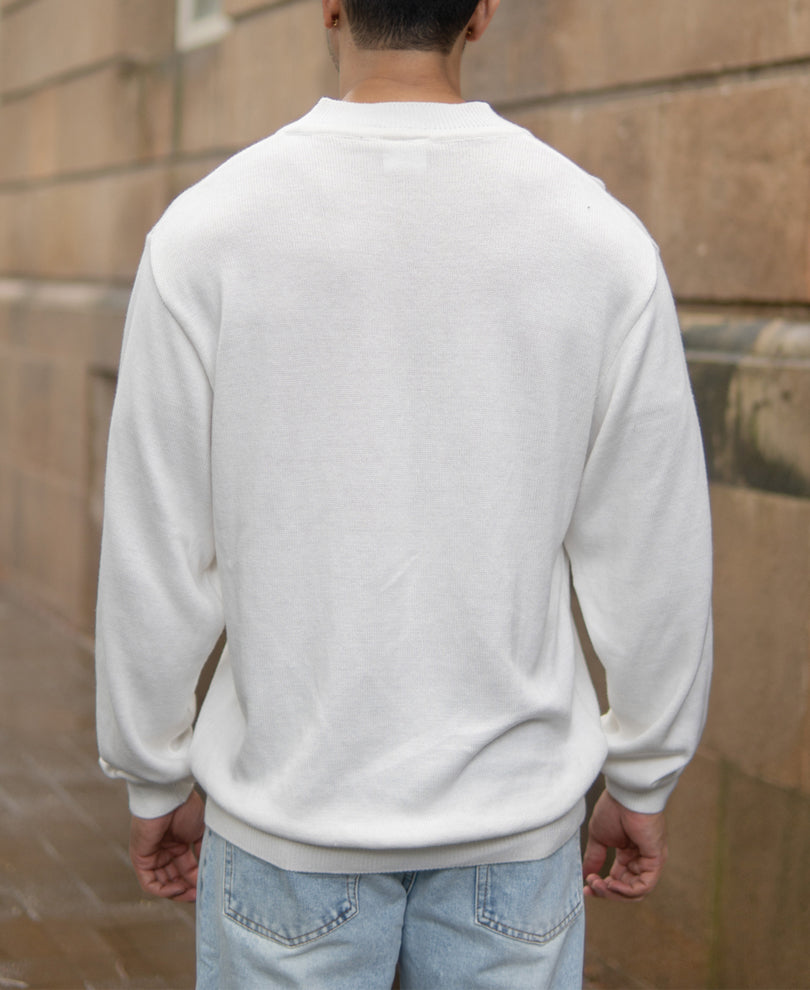 Off-White Knitted Henley T-Shirt