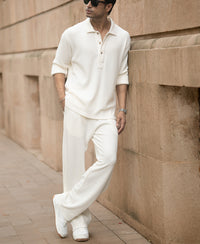 Cream Structured Knit Cord Set