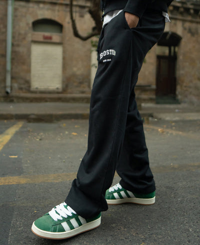 Black Printed Baggy Trackpant