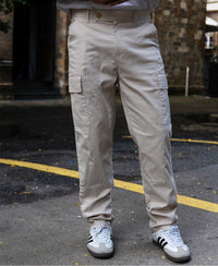Cream Cotton Cargo Regular Fit Pant