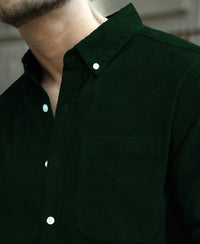 Dark Green Corduroy Buttondown Shirt