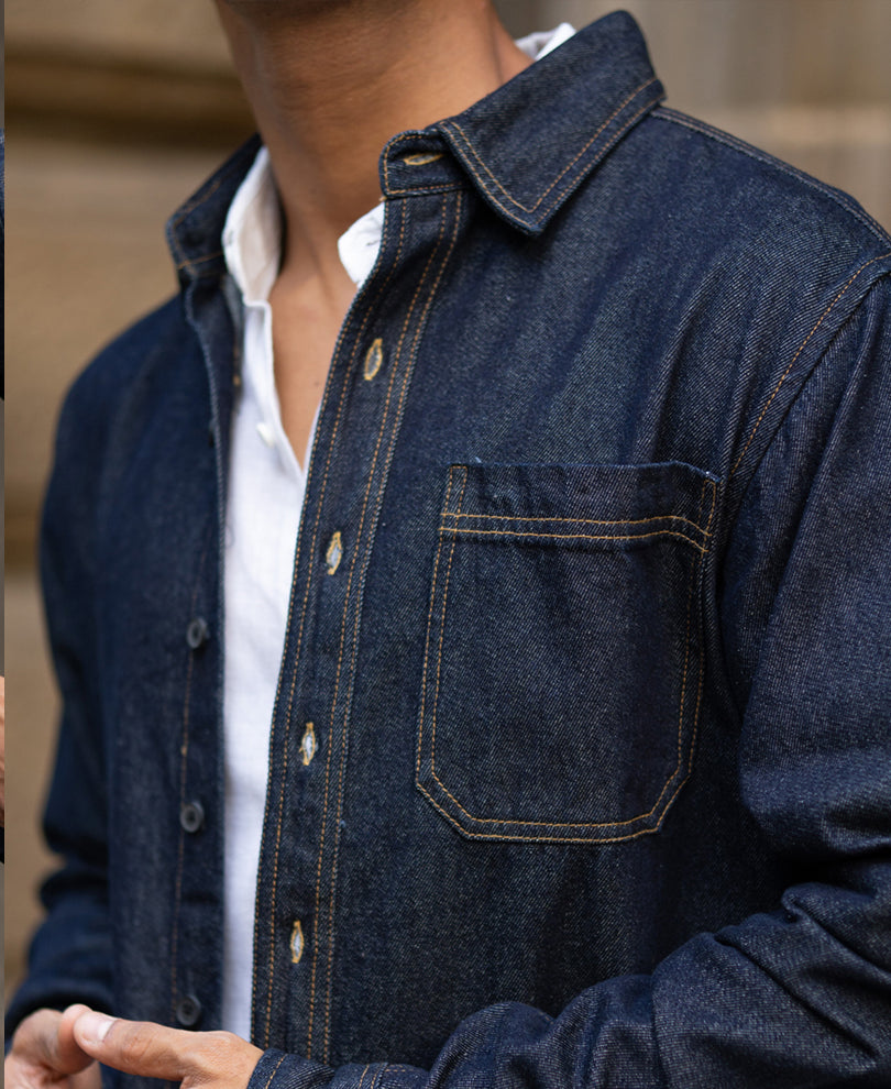 Indigo Denim Full Sleeves Overshirt
