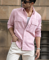 Dusty Pink Structured Overshirt