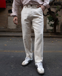 Cream Cotton Trousers