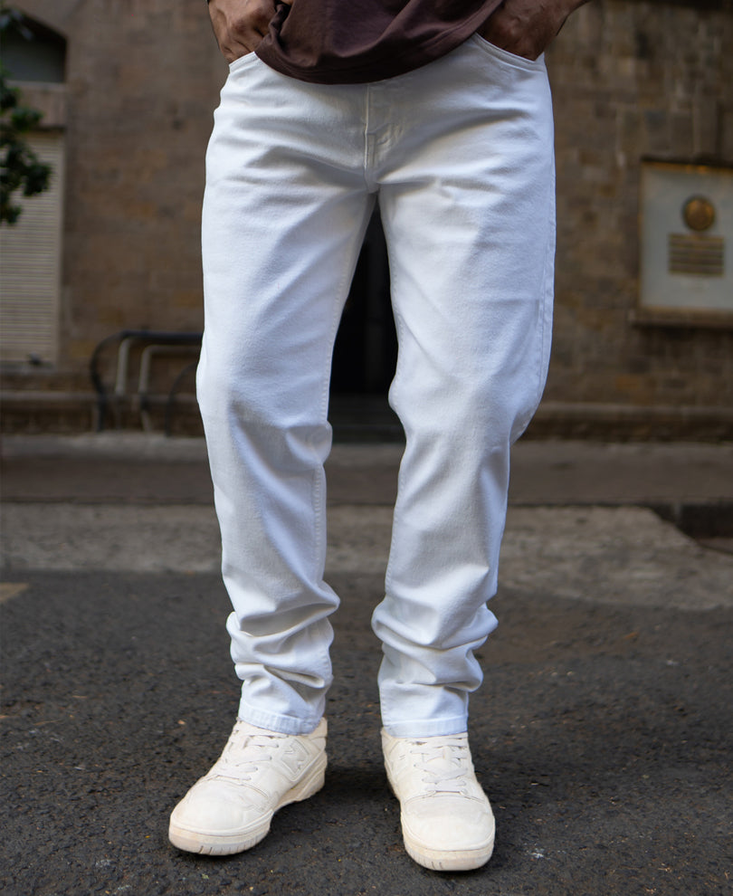 White Regular Fit Denim – Powerlook