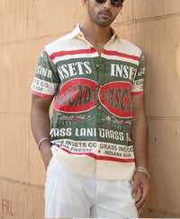 Olive Washed Printed Shirt