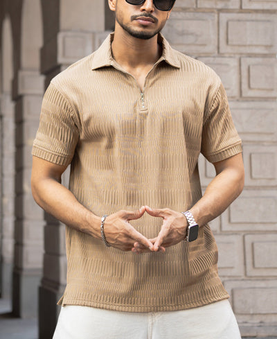 Brown Regular Fit Half Sleeves T-Shirt