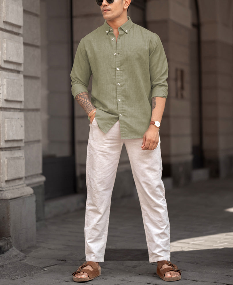 Pista Regular Fit Plain Full Sleeves Shirt