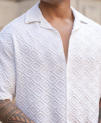 White Structured Cuban Shirt