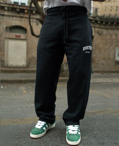 Black Printed Baggy Trackpant