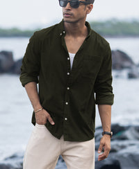 Dark Olive Corduroy Buttondown Shirt