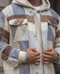 Beige Regular Fit Full Sleeve Shirt With Double Flap Pocket