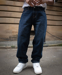 Dark Blue Basic Baggy Fit Denim Jeans