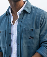 Grey Sky Knit Shirt With Pockets