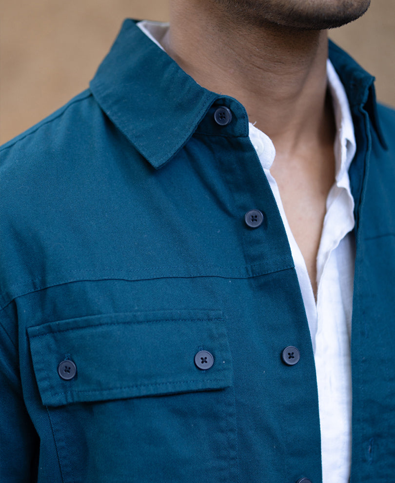 Royal Blue Structured Overshirt