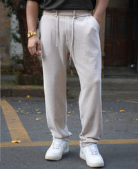 Light Beige Corduroy Regular Fit Track Pant