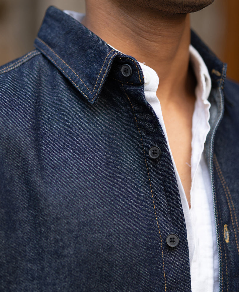 Indigo Denim Full Sleeves Overshirt