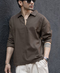 Brown Lightweight Structured Kurta Shirt