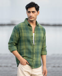 Green Structured Check Shirt