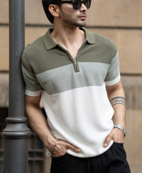 Green Knit Stripe T-Shirt
