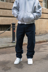 Dark Indigo Raw Baggy Jeans