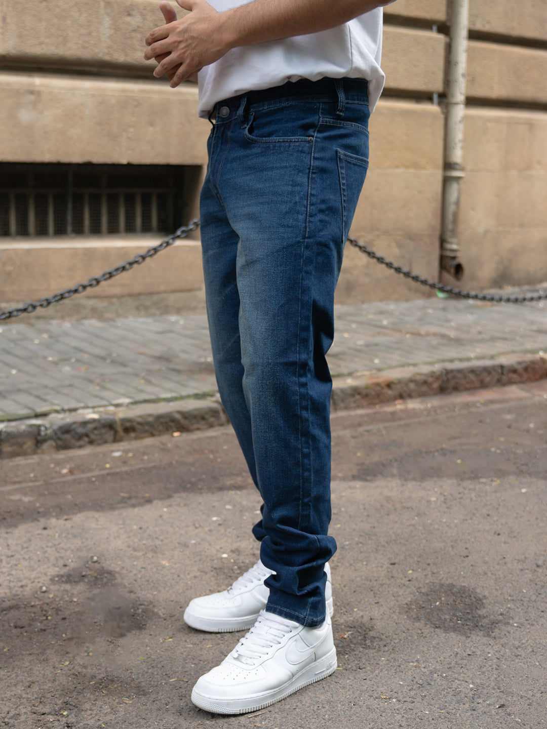 Dark Blue Washed Regular Fit Jeans