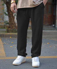Black Corduroy Regular Fit Track Pant