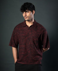 Wine Printed Boxy T-Shirt