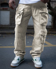Stone Baggy Fit Denim Cargo Jeans