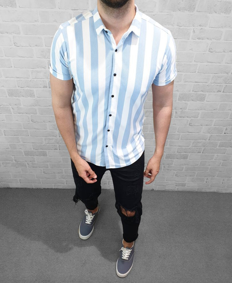 Olive Green Plain Casual Half Sleeves Shirt