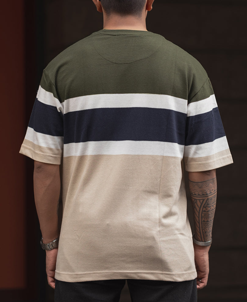 Multicolor Oversized Fit Half Sleeves T Shirt